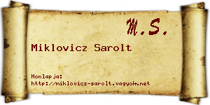 Miklovicz Sarolt névjegykártya